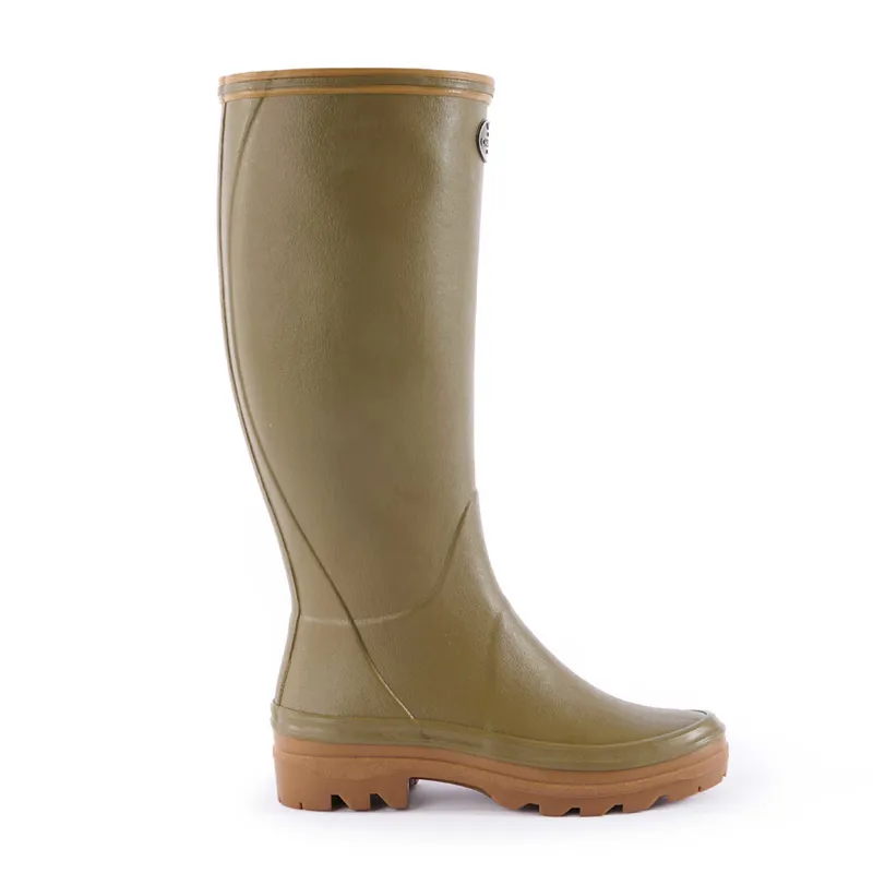Le Chameau Giverney Jersey Lined Wellington Boot Ladies in Iconic Green